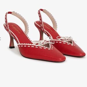 For Love And Lemons Red and White Heels